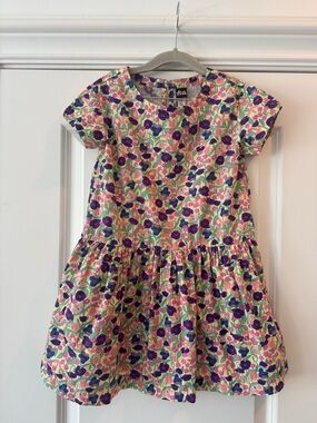 Tea Collection Floral Cotton Dress in Pink, Purple & Green